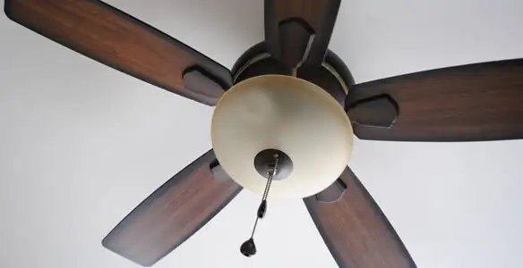 Fully installed ceiling fan with balanced blades and light fixture in Mountain View, CA