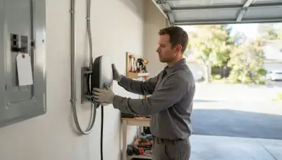 Electric vehicle charger installation with dedicated circuit at a Mountain View, CA home