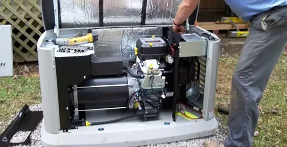generator installation service showing technician connecting and configuring generator components in Mountain View, CA