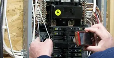 Home electrical inspection of circuit breaker panel by licensed electrician in Mountain View, CA