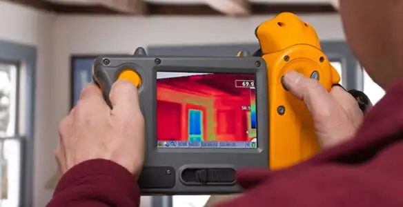 home energy audit service capturing thermal readings to analyze insulation and electrical efficiency in Mountain View, CA