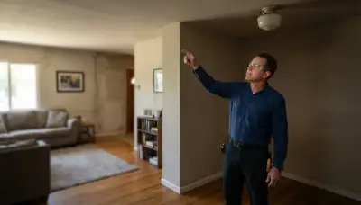 Electrician evaluates a dim ceiling fixture during a home lighting consultation in Mountain View, CA