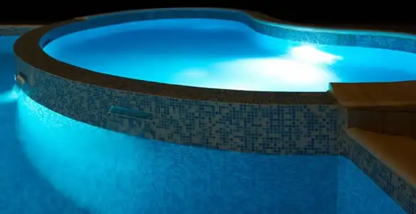 pool light installation and repair services highlighting illuminated pool interior lighting in Mountain View, CA