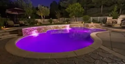 pool light installation and repair services illuminating a residential swimming pool in Mountain View, CA