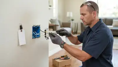 Electrician replaces a failed outlet with secure screw terminals in a Mountain View, CA home