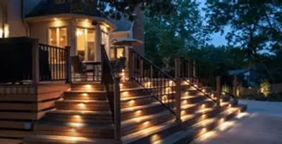 Residential electrician installing outdoor lighting for home safety in Mountain View, CA